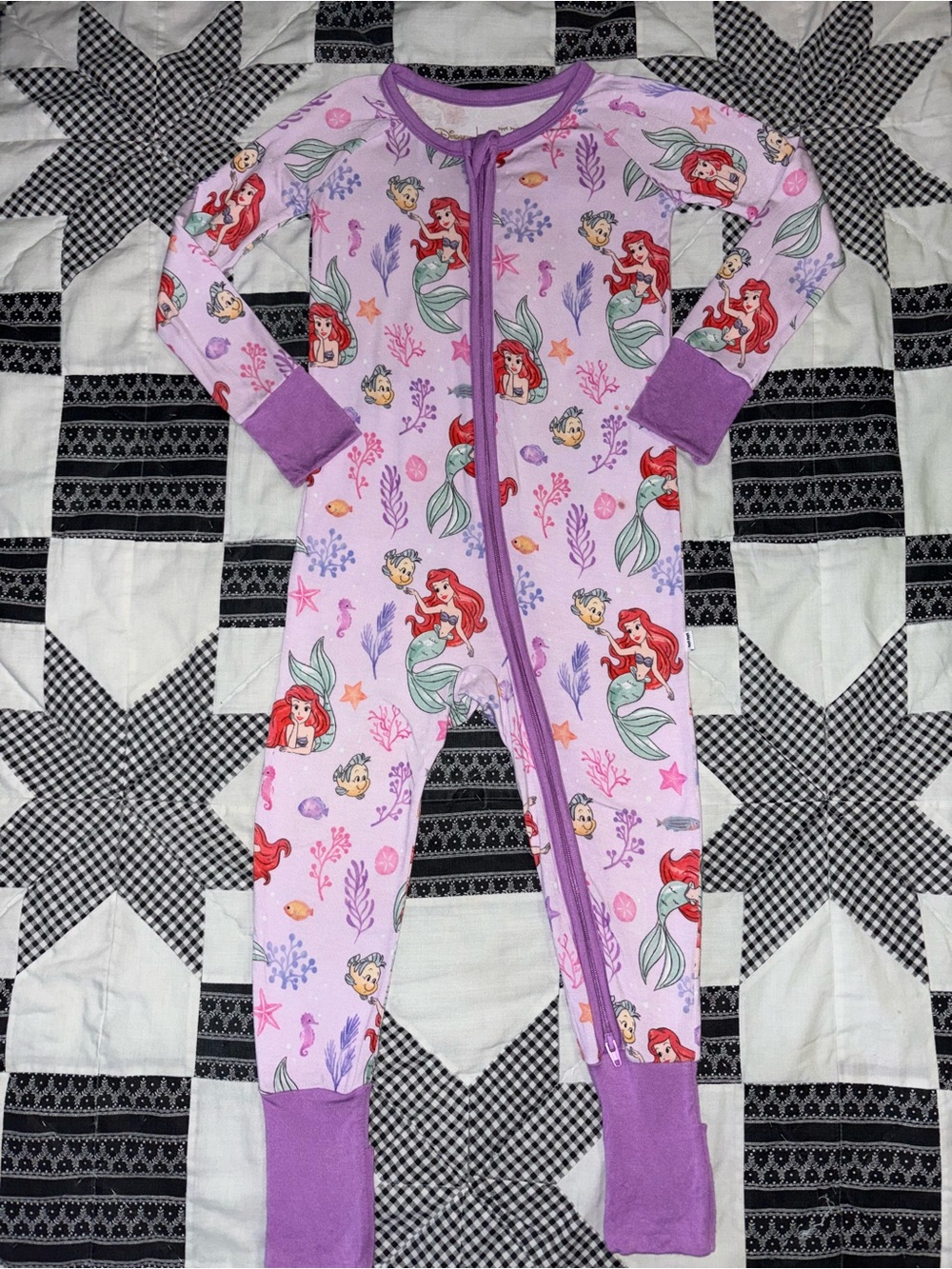 Little Sleepies Disney The Little Mermaid Part of Her World Zippy Baby Girl 24m